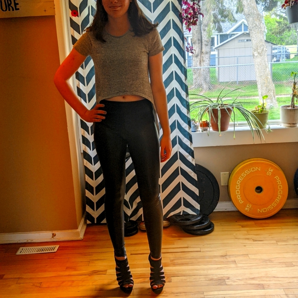 Fake leather jeggingd